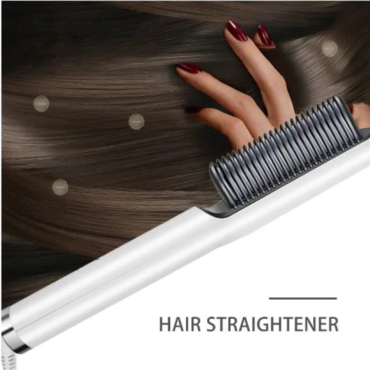 Hair Straightener Brush Curling Comb 2 In 1 Hair Hot Comb Anti-Scald Hair Straightener Brush For Girls Electric Heated Hair Styler Tool, Travel, Professional Salon at Home